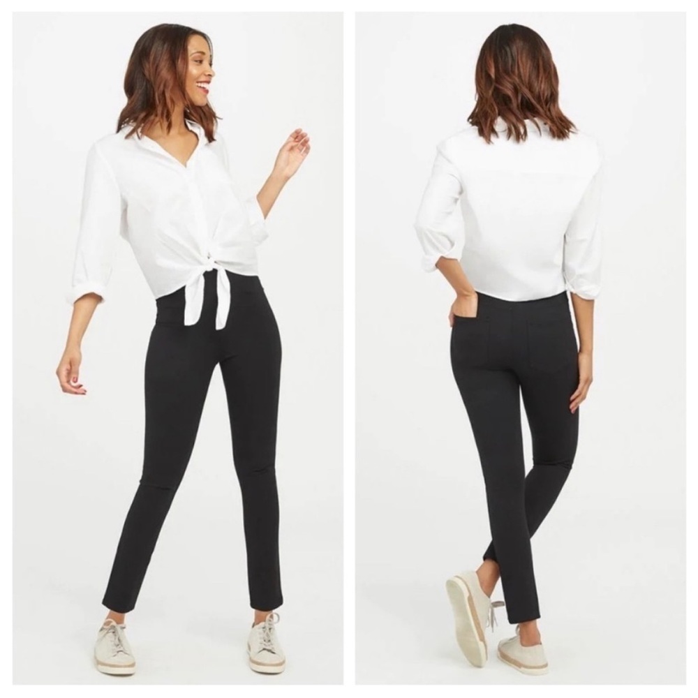 Spanx The Perfect Pant Ankle 4-Pocket Ponte in Black Petite 20202Q